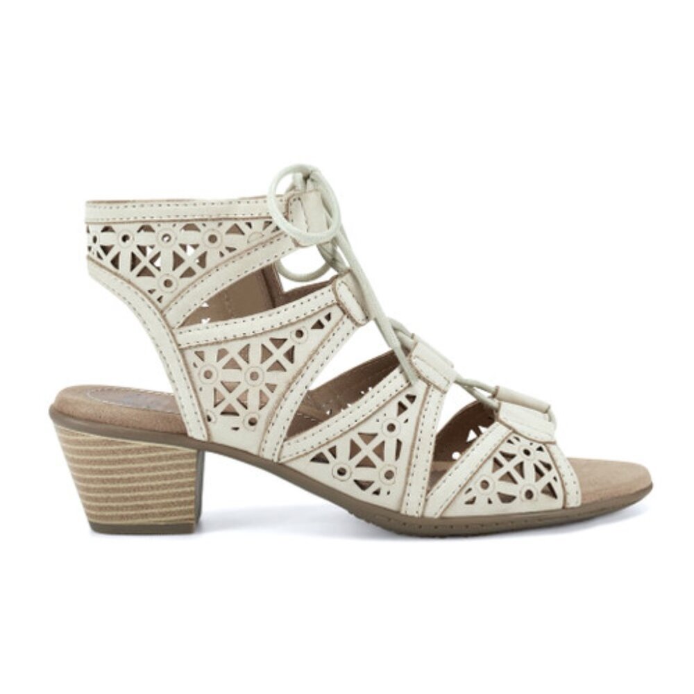 NWOB Earth Origins Leather Lace-Up Heeled Sandals - Carey